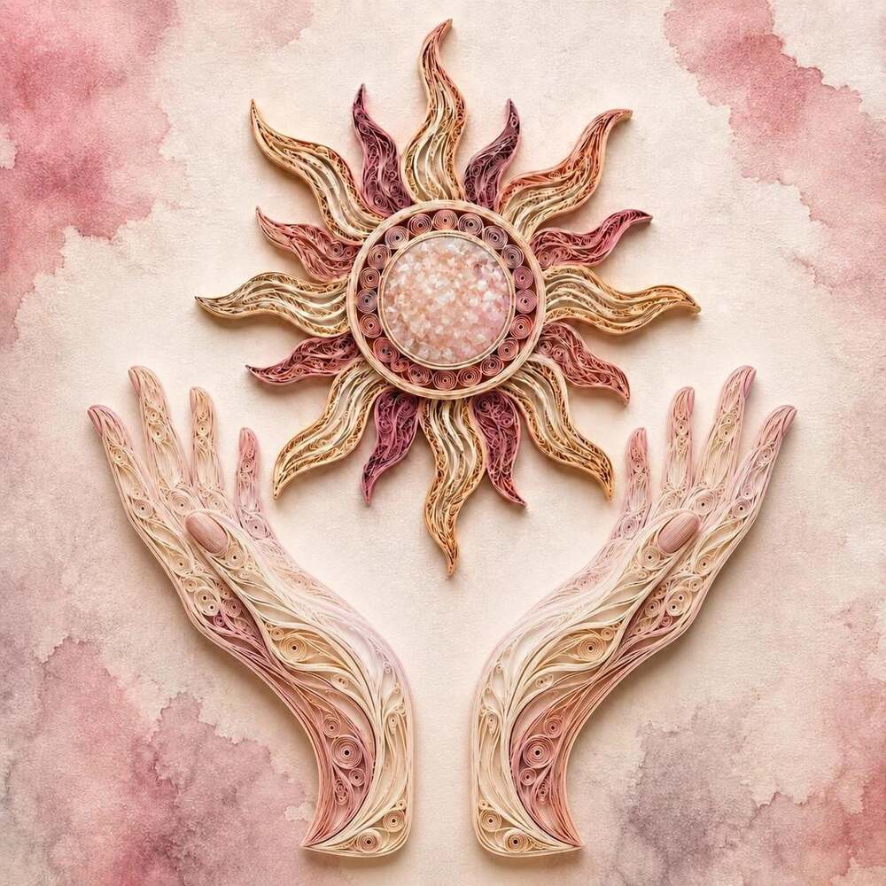 8 X 8 Framed Pink And Gold A 2 Ca